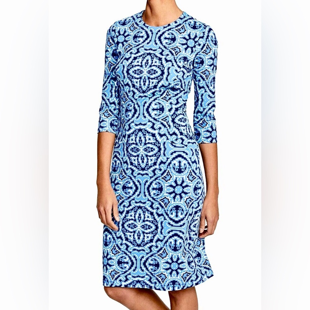 J.McLaughlin NWT Catalyst Dress In Denim/Navy Elba Paisley Womens Sz M